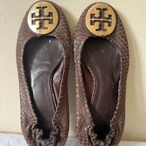 Tory Burch snake print reva flat
